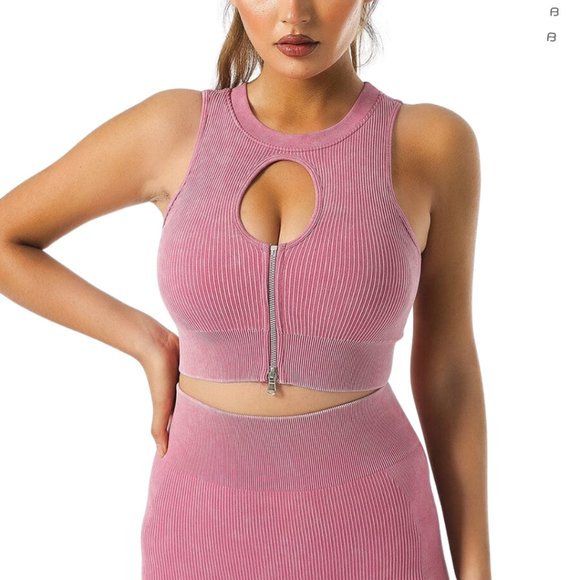 BodyFlexx Tops - BodyFlexx Deep Pink Shockproof Sports Bra / Activewear Top